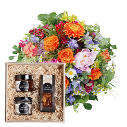 Honiggeschenke und Fleurop Blumenstrauß